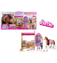 BARBIE RANCH DEI SOGNI -Playset stalla interattiva con cavallo, arredamenti e accessori