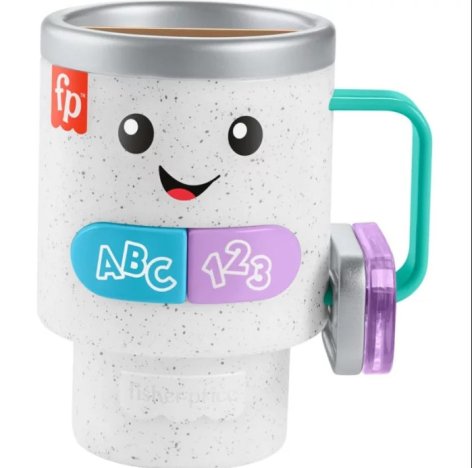FISHER PRICE - TAZZA RIDI & IMPARA , Giocattolo Interattivo con Luci, Suoni e Canzoni Educative