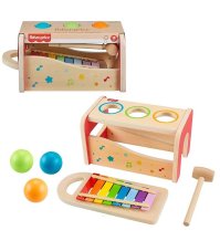 FISHER PRICE - WOODEN POUND & TAP BENCH XYLOPHONE , Giocattolo Musicale in Legno FISHER PRICE - WOODEN POUND & TAP BENCH XYLOPHONE , Giocattolo Musicale in Legno