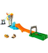 HOT WHEELS RACER VERSE - PISTA CORSA DEL VELOCIRAPTOR , ISOLA DI JURASSIC WORDL + 2 MACCHININE 