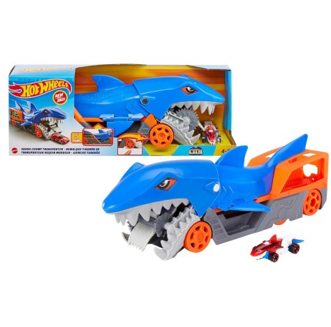 HOT WHEELS SHARL CHOMP TRANSPORTER - SQUALO DIVORATORE + MACCHININA HOT WHEELS SHARL CHOMP TRANSPORTER - SQUALO DIVORATORE + MACCHININA