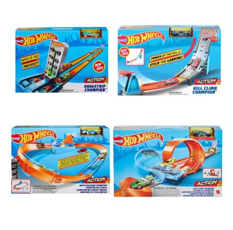 HOT WHEELS - PISTA RACEWAY CHAMPION + MACCHININA , 4 piste tutte da vivere HOT WHEELS - PISTA RACEWAY CHAMPION + MACCHININA , 4 piste tutte da vivere