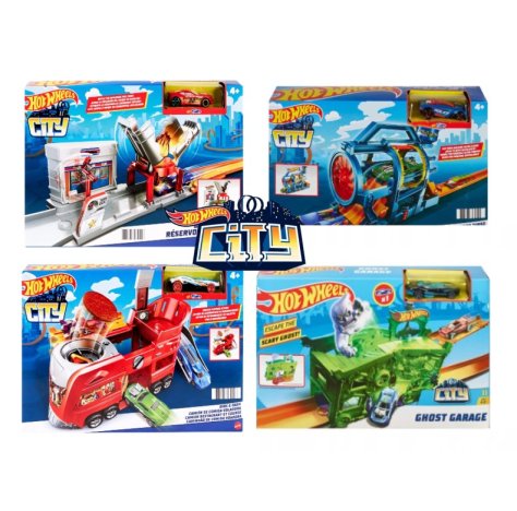 HOT WHEELS CITY - PLAYSET + MACCHINIE , 4 Diverse città HOT WHEELS CITY - PLAYSET + MACCHINIE , 4 Diverse città