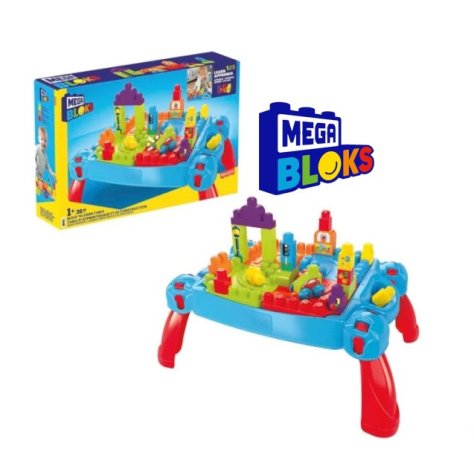 MEGA BLOCKS - TAVOLINO MULTIATTIVITÀ, per costruire e imparare i numeri e colori