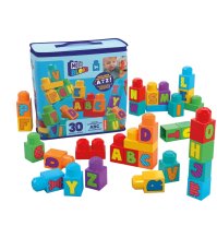 MEGA BLOCKS - IMPARA L'ALFABETO , Set di blocchi da costruzione 30 pezzi
