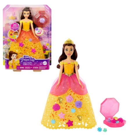 DISNEY PRINCIPESSE - PLAYSET BAMBOLA BELLE , Flowers Fashion 
