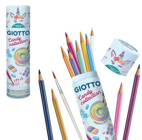 FILA - GIOTTO CANDY COLLECTION , Pastelli Acquerellabili 18 colori 