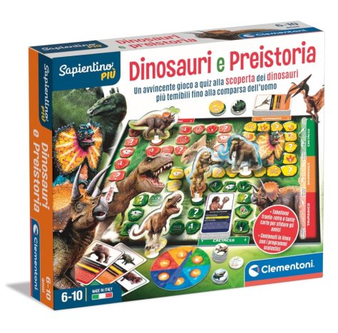 CLEMENTONI SAPIENTINO - DINOSAURI E PREISTORIA ,Gioco da Tavolo Educativo per Bambini 