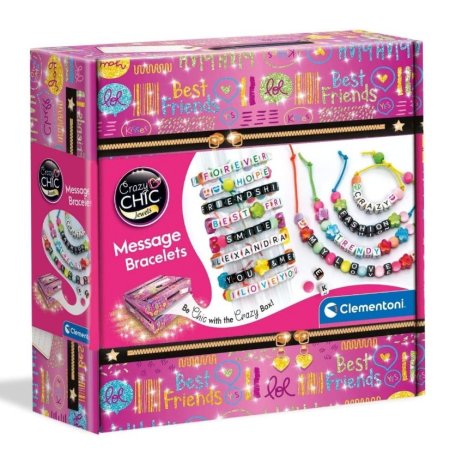 CLEMENTONI CRAZY CHIC - MESSAGE BRACELETS , Kit Gioielli Creativi per Bambini CLEMENTONI CRAZY CHIC - MESSAGE BRACELETS , Kit Gioielli Creativi per Bambini