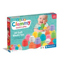 CLEMENTONI SOFT CLEMMY - SOFT BLOCKS , 20 Mattoncini Prima Infanzia