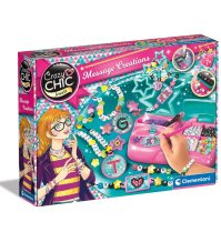 CLEMENTONI CRAZY CHIC - MESSAGE CREATION , Kit Creativo per Realizzare Braccialetti e Collane Personalizzati 