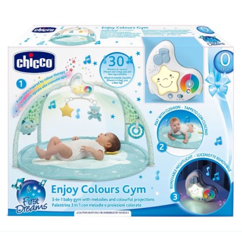 CHICCO - ENJOY COLOURS GYM 3IN1 , Palestrina per bambini 0+mesi AZZURRA 