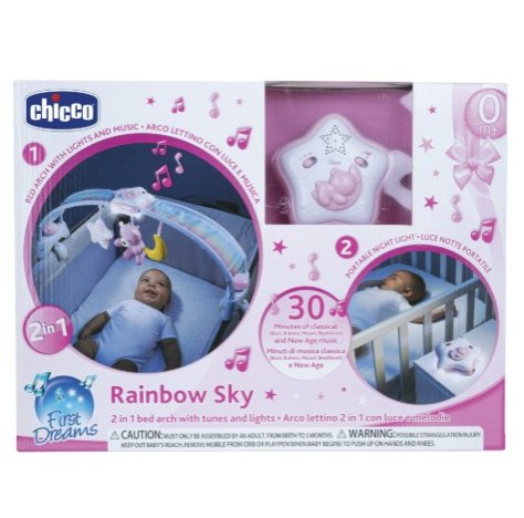 CHICCO RAINBOW SKY 2IN1 - Giostrina  Culla Arcobaleno Rosa 