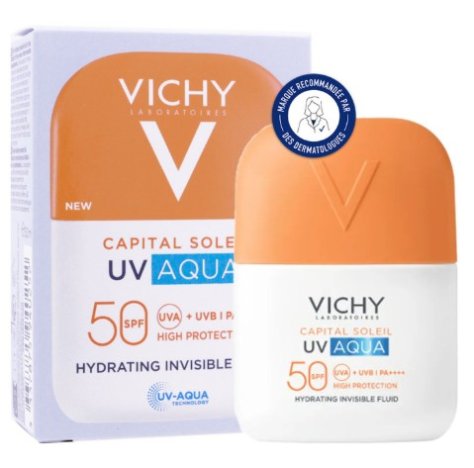 VICHY CAPITAL SOLEIL UV AQUA SPF50+ - FLUIDO IDRATANTE INVISIBILE VISO PROTEZIONE ALTA 