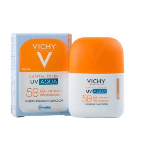 VICHY CAPITAL SOLEIL SPF50+ - FLUIDO IDRATANTE VISO COLORATA PROTEZIONE ALTA , Light 