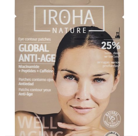 IROHA NATURE - EYE CONTOUR PATCHS , Patchs occhi anti età con niacinamida caffeina e peptidi 