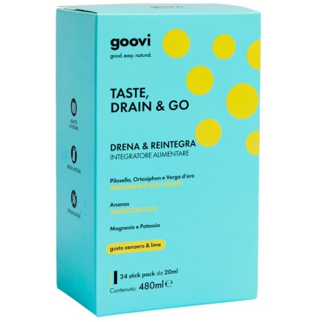 GOOVI TASTE DRAIN & GO DRENA E REINTEGRA - DRENANTE ZENZERO E LIME  , 24 STICK 