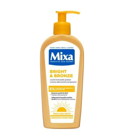 MIXA LOZIONE ABBROZANTE Bright and Bronze - Per Viso e Corpo, 250 ML MIXA LOZIONE ABBROZANTE Bright and Bronze - Per Viso e Corpo, 250 ML