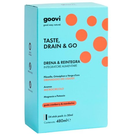 GOOVI TASTE DRAIN & GO DRENA E REINTEGRA - DRENANTE con Magnesio e Potassio , CRANBERRY E MANDARINO 24 STICK GOOVI TASTE DRAIN & GO DRENA E REINTEGRA - DRENANTE con Magnesio e Potassio , CRANBERRY E MANDARINO 24 STICK