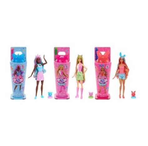 BARBIE POP REVEAL ANIMAL PARTY - Bambola con cucciolo e accessori a sorpresa con tantissimi accessori 