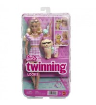 BARBIE TWINNING LOOKS - Bambola con Cagnolino e Accessori