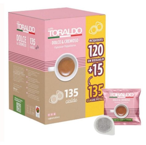 CAFFÈ TORALDO - BOX CIALDE MISCELA DOLCE E CREMOSO 135 CIALDE 