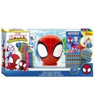 SPIDERMAN - SET CREATIVO CON COLORI + PORTA OGGETTI 