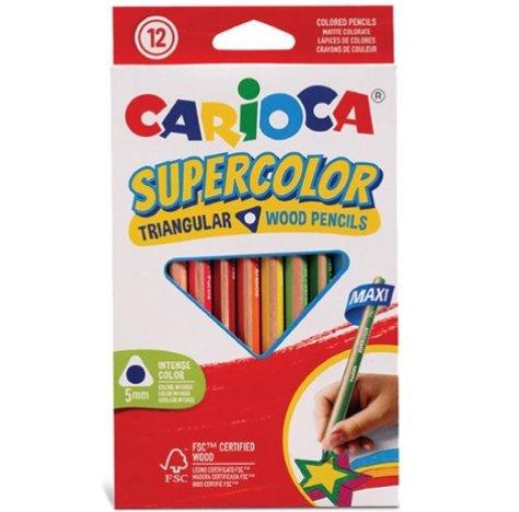 CARIOCA SUPERCOLOR - PASTELLI MAXI 12 PEZZI 