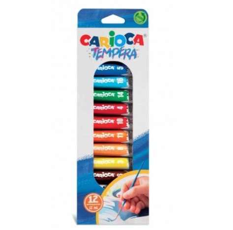 CARIOCA - TEMPERA A TUBETTO 12 PEZZI CARIOCA - TEMPERA A TUBETTO 12 PEZZI