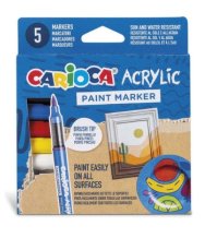 CARIOCA ACRYILIC PAINT MARKER - PENNARELLI ACRILICI  5 COLORI 