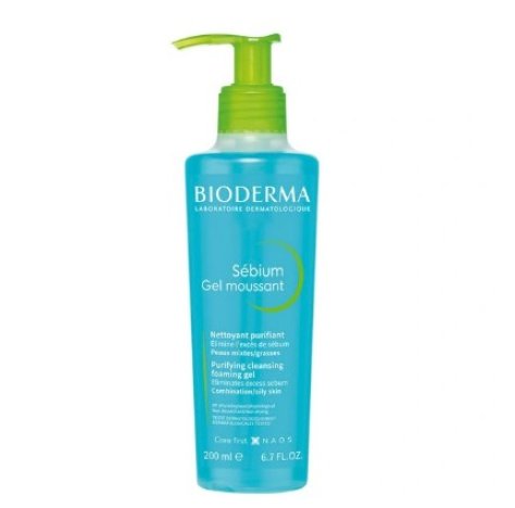 BIODERMA SEBIUM GEL MOUSSANT - DETERGENTE VISO PURIFICANTE PER PELLE MISTE E GRASSE 200ML BIODERMA SEBIUM GEL MOUSSANT - DETERGENTE VISO PURIFICANTE PER PELLE MISTE E GRASSE 200ML