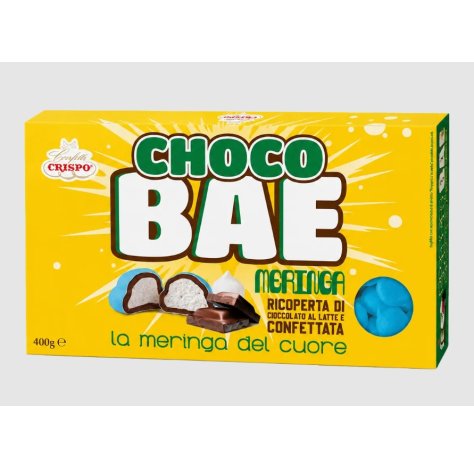 CRISPO CHOCO BAE CELESTE - MERINGA  ricoperta di cioccolato al latte e confettata 400GR