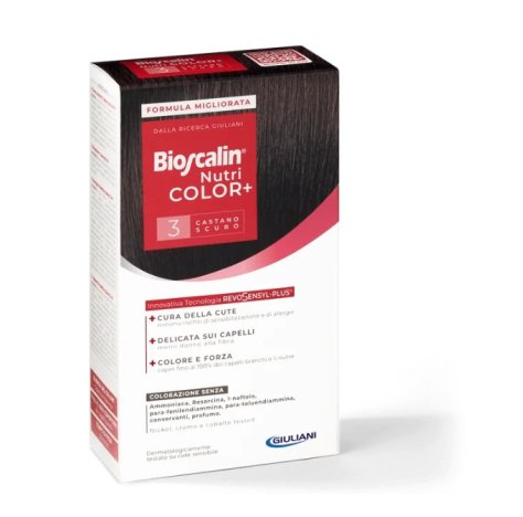 BIOSCALIN NUTRI COLOR +  - TINTURA CAPELLI SENZA AMMONIACA ,  3 CASTANO SCURO 