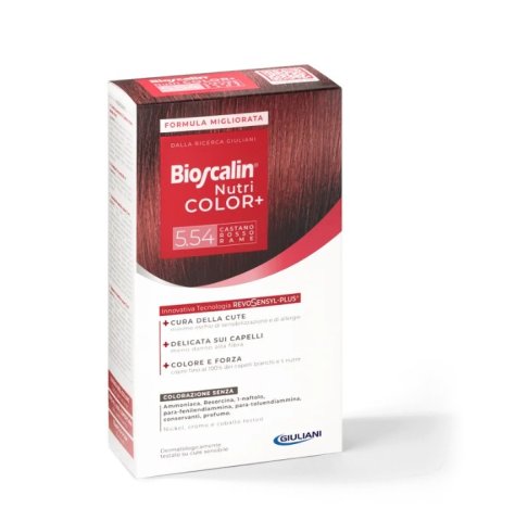 BIOSCALIN NUTRI COLOR +  - TINTURA CAPELLI SENZA AMMONIACA , 5,54 ROSSO RAME 