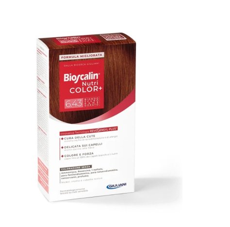 BIOSCALIN NUTRI COLOR +  - TINTURA CAPELLI SENZA AMMONIACA , 6,43 BIONDO SCURO RAME DORATO 