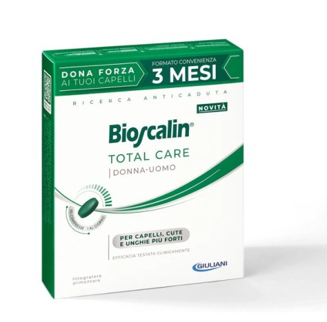 BIOSCALIN TOTAL CARE UOMO DONNA  - TRATTAMENTO PER CAPELLI E UNGHIE PIÙ FORTI 90 COMPRESSE 