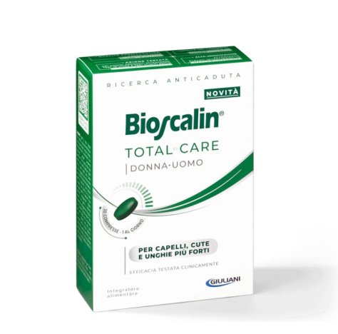 BIOSCALIN TOTAL CARE UOMO DONNA  - TRATTAMENTO PER CAPELLI E UNGHIE PIÙ FORTI 30 COMPRESSE 