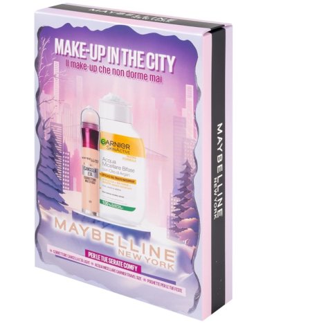 CONFEZIONE REGALO 2025 , MAKE-UP IN THE CITY DI MAYBELLINE NEW YORK CON CORRETTORE IL CANCELLA ETA' LIGHT (01) E ACQUA MICELLARE BIFASICA...