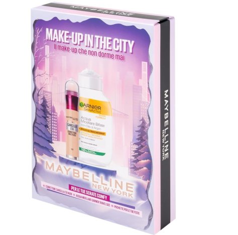 CONFEZIONE REGALO 2025 , MAKE-UP IN THE CITY DI MAYBELLINE NEW YORK CON CORRETTORE IL CANCELLA ETA' NUDE (02) E ACQUA MICELLARE BIFASICA...
