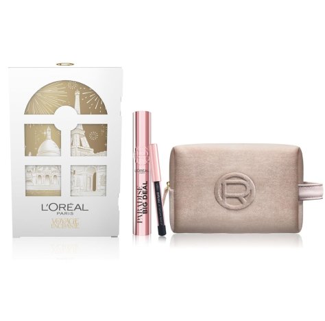 L'OREAL PARIS LE VOYAGE ENCHANTE  - Set Regalo Natale Mascara Nero Big Deal + Mini-Matita Occhi Nera Paradise Le Khol + Pochette  in velluto