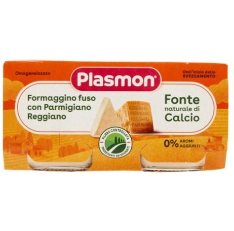 PLASMON OMOGENIOZZATO - FORMAGGINO FUSO CON PARMIGIANO REGGIANO ( 4+ MESI ) 2X80GR PLASMON OMOGENIOZZATO - FORMAGGINO FUSO CON PARMIGIANO REGGIANO ( 4+ MESI ) 2X80GR