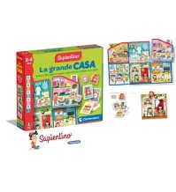 CLEMENTONI SAPIENTINO - LA GARNDE CASA, 6 Stanze 30 Soggetti e tante carte per imparare nuove parole 