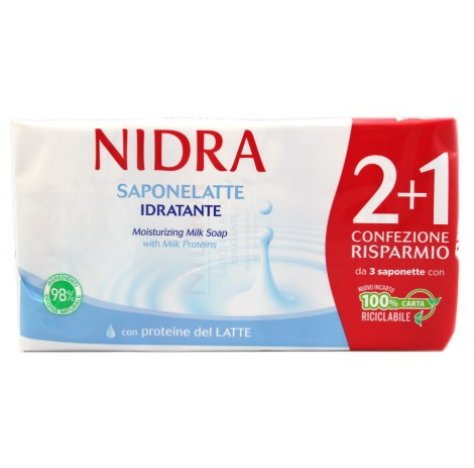 NIDRA SAPONETTA LATTE IDRATANTE CON PROTEINE DEL LATTE 2 + 1 PEZZI 90 GRAMMI