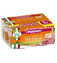 PLASMON - OMOGENIZZATO VITELLO E PROSCIUTTO 6+ MESI , 4X80GR 