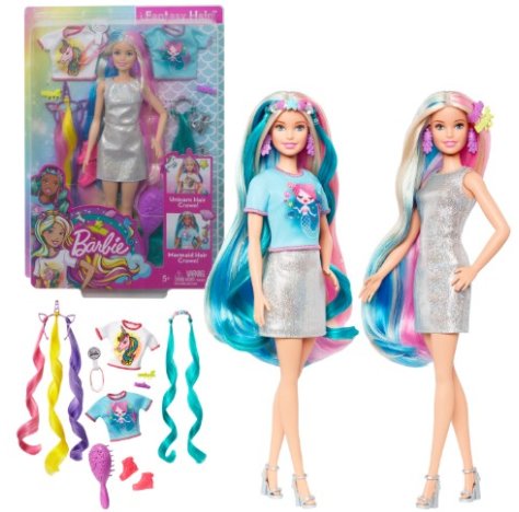 BARBIE UNICORNO FANTASY HAIR DOLL CAPELLI MULTICOLOR