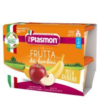 PLASMON - OMOGENIZZATO ALLA FRUTTA LA MERENDA MELA E BANANA 4+ MESI ( 4X100GR )