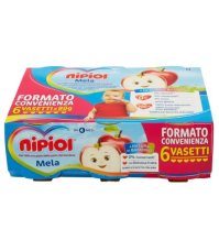 NIPIOL - OMOGENIZZATO ALLA FRUTTA ,  MELA 4+ MESI ( 6X80 GR) 