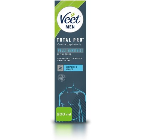 VEET MEN TOTAL PRO - CREMA DEPILATORIA UOMO  PETTO E CORPO , Pelli Normali 