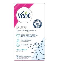 VEET PURE - SCTRISCE DEPILATORIE ASCELLE - BIKINI  ( 16 PEZZI + 3 SALVIETTE POST-EPILAZIONE ) 