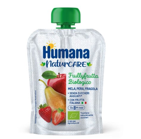 HUMANA NATURCARE - FRULLY FRUTTA BIOLOGICO , MELA PERA FRAGOLA  ( 8+ MESI) 